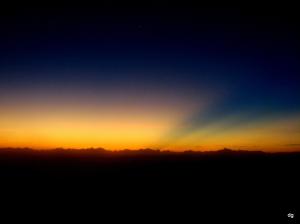Mt. Pulag Sunrise. Initially dominated by darker, more somber colors.